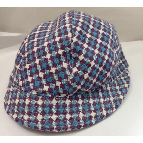 Kangol Heritage Tweed Deeto Woven Purple Blue Checkered Newsboy Hat Small - Picture 2 of 6